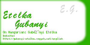 etelka gubanyi business card